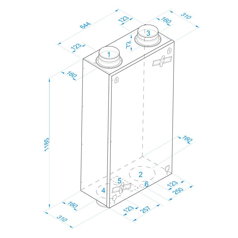 De Platte WTW Unit Renovent Sky 300 Van Brink Climate Systems